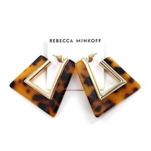Rebecca Minkoff Triangular Tortoise Resin Drop Earrings $48 Tags #RM332